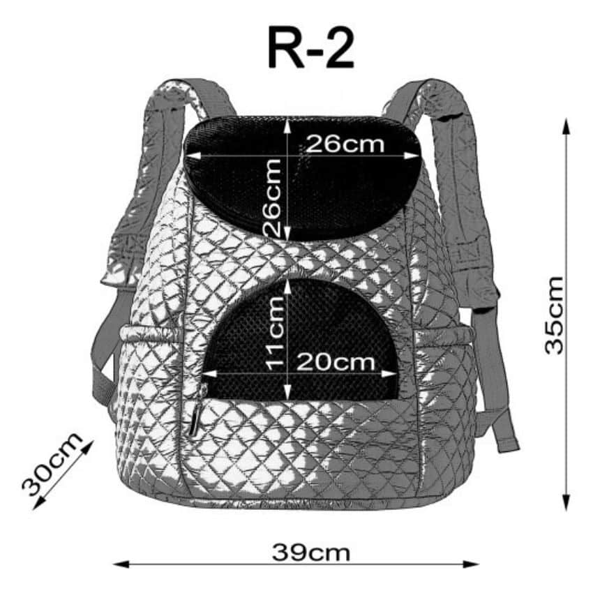ruksak pre psa prešívaný čierna rozmer R2
